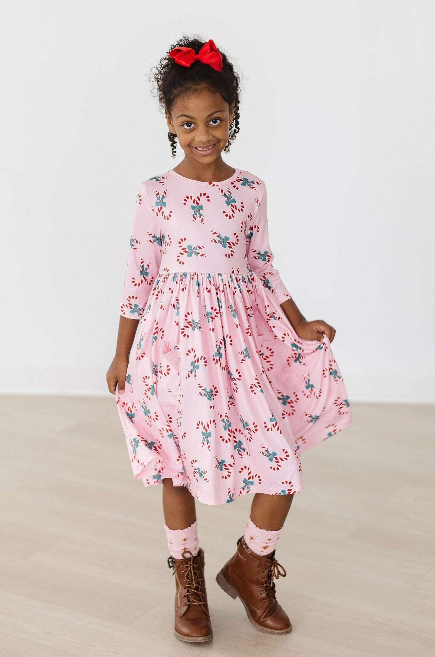 Candy Cane Cutie Christmas Twirl Dress - Mila & Rose ®