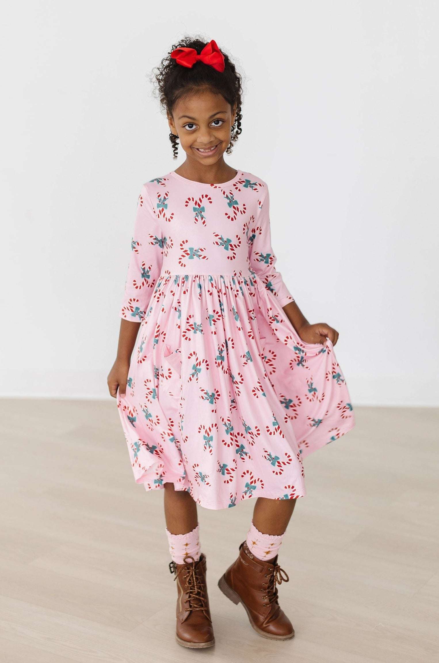 Candy Cane Cutie Christmas Twirl Dress - Mila & Rose ®