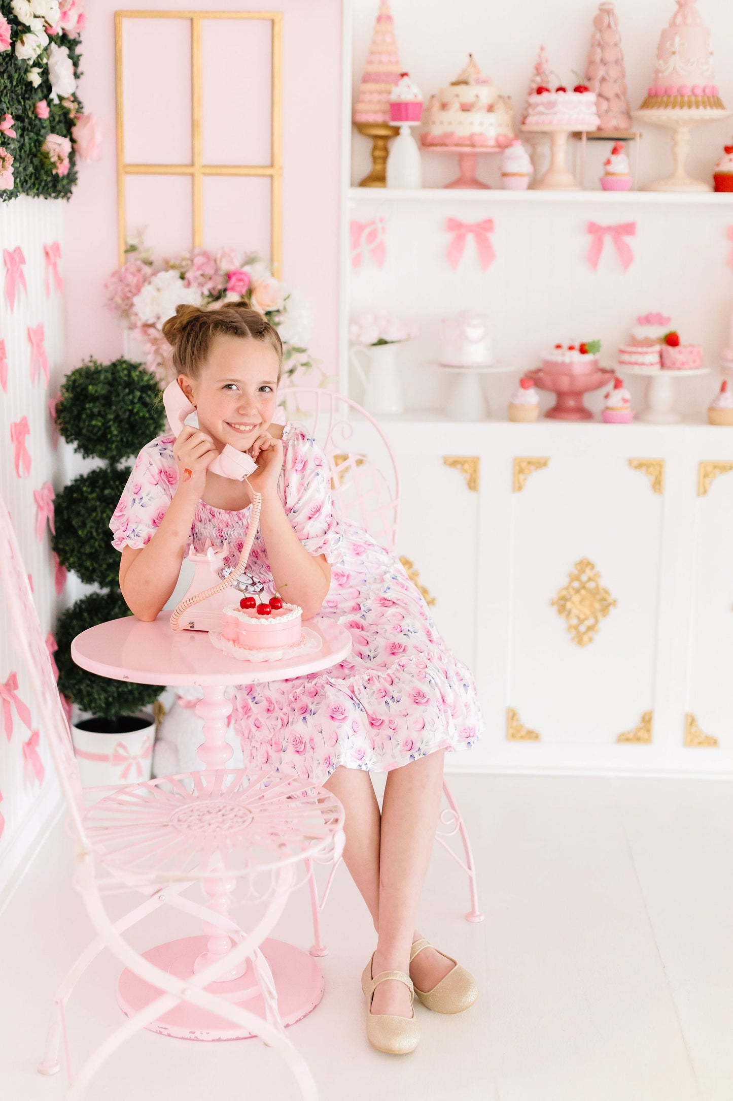 Rose Garden Smocked Ruffle Dress