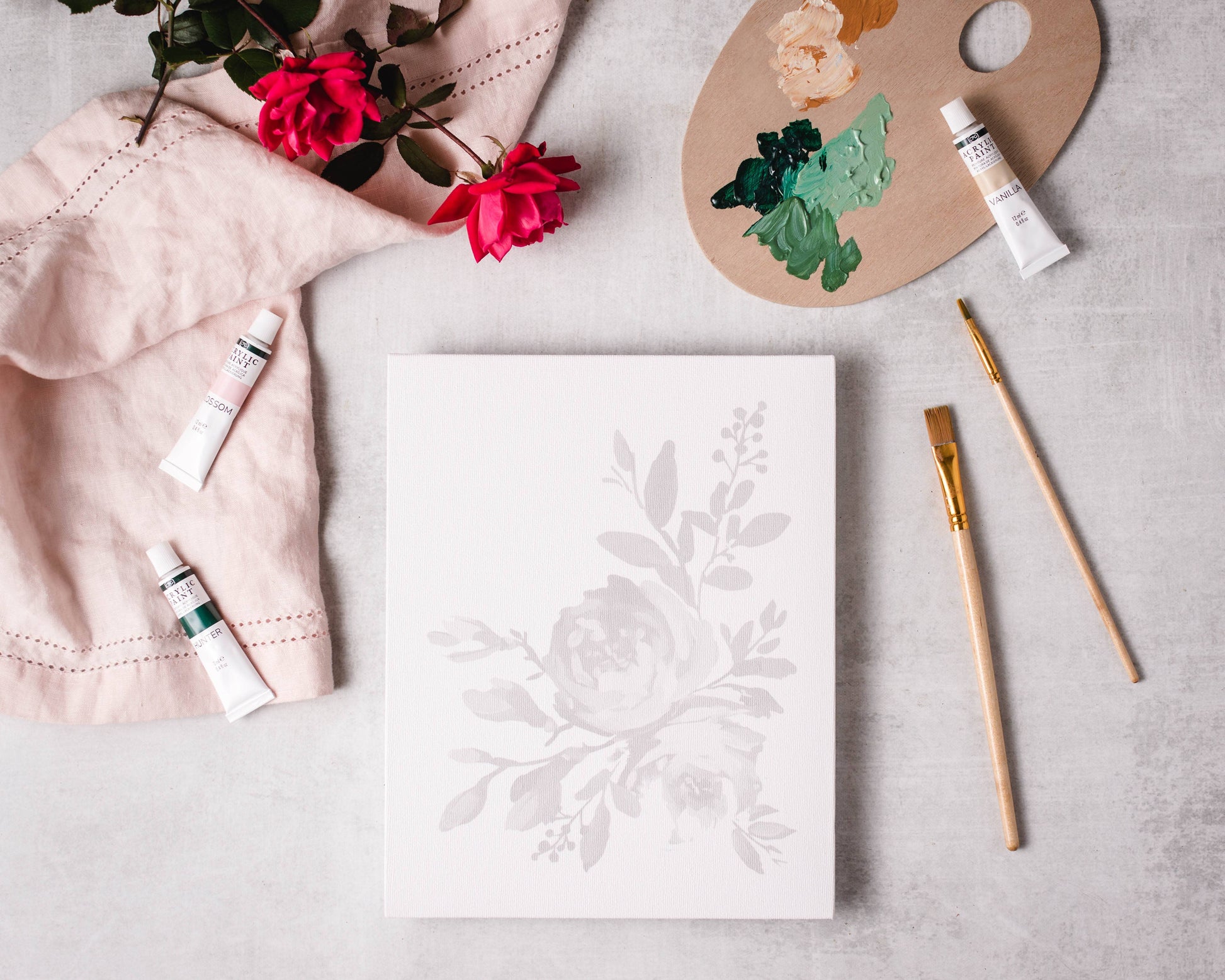 Impressionism Painting Kit - Abstract Roses - Cate Paper Co.