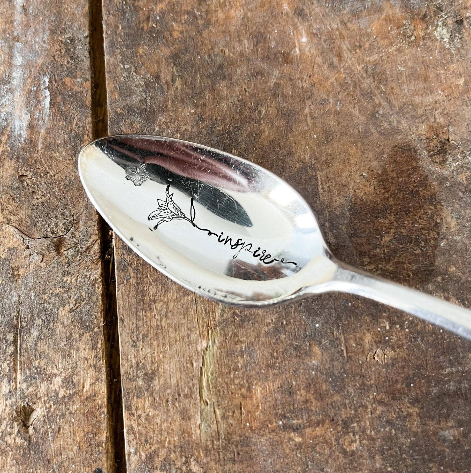 Floral Stem Inspiration - Vintage Stamped Spoon - Inspire - The Sassy Barn