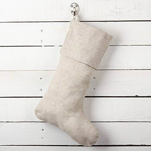 Classic Linen Blend Christmas Stocking - Fennco Styles