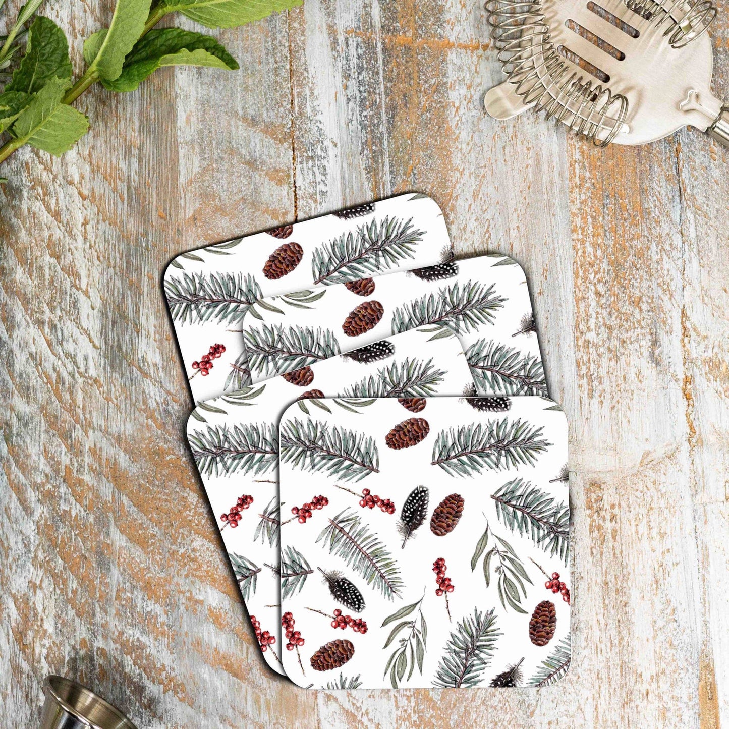 Coaster Set - Winter Days - Set Of 4 Coasters