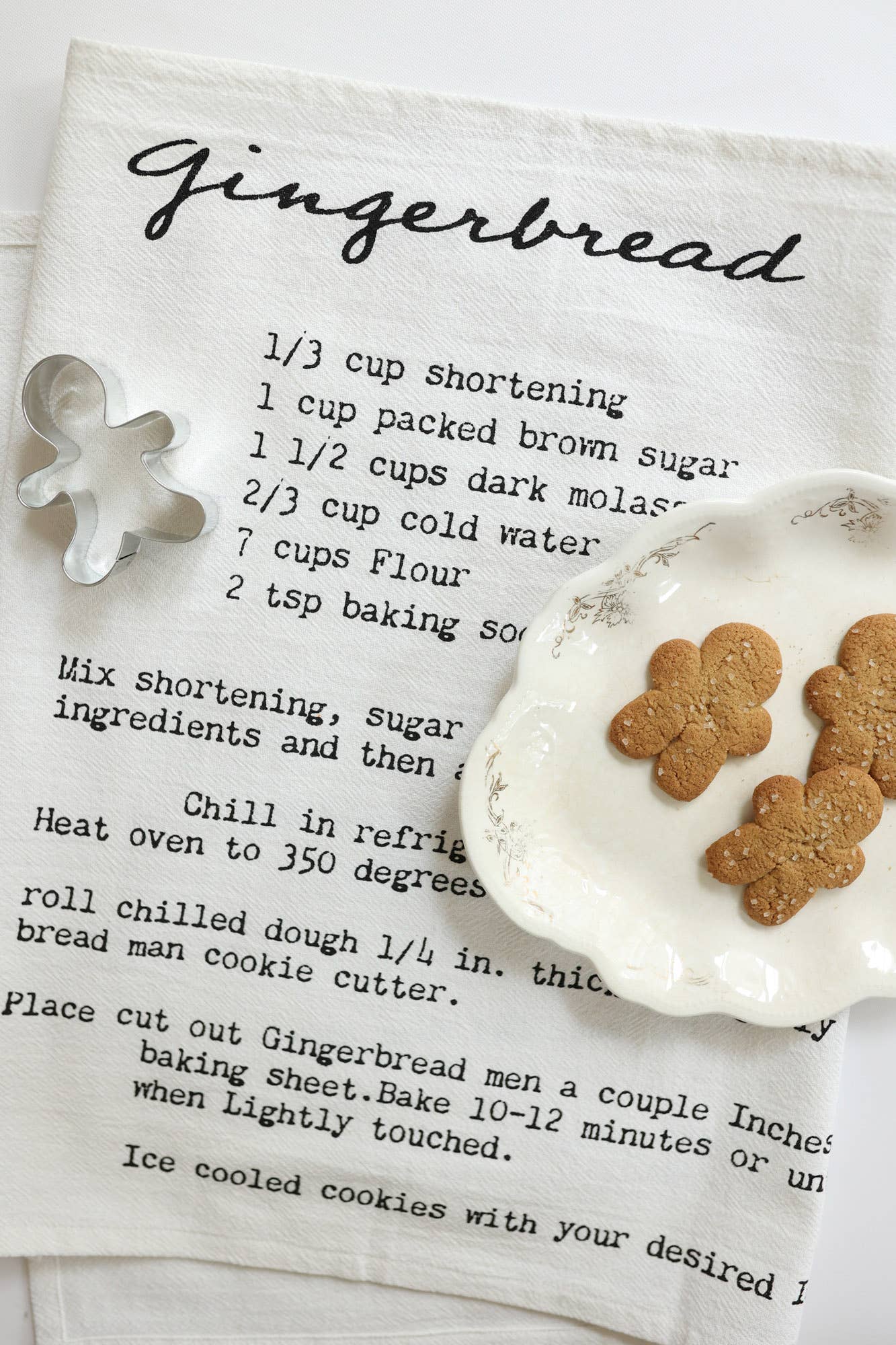 Gingerbread Family Recipe Tea Towel