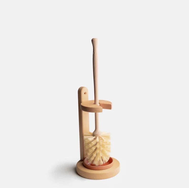 Wooden Toilet Brush Set - Natural, Eco-Friendly - includes stand