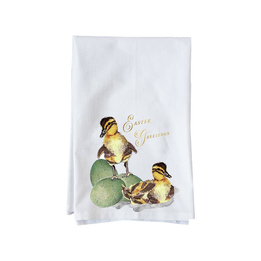 Kitchen Towel - Easter Greetings with Ducklings - Knollwood Lane