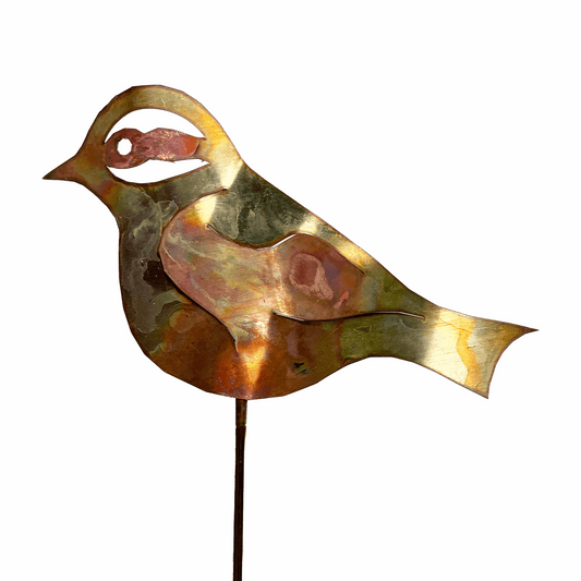 Chickadee Garden Stake - Copper