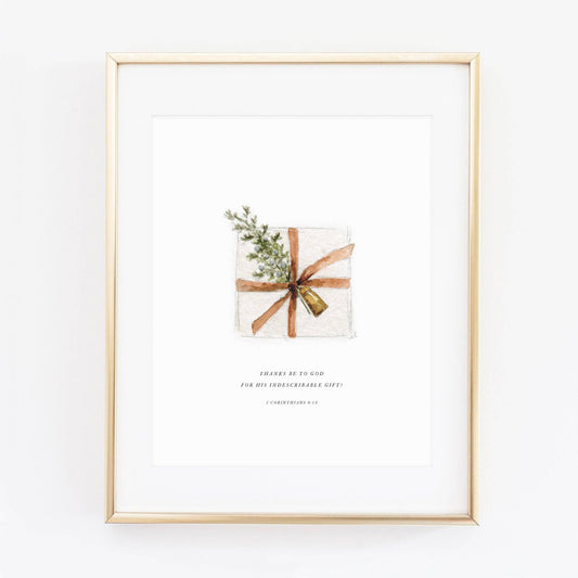 Christmas Scripture Art Print - 2 Corinthians 9:15 Gift