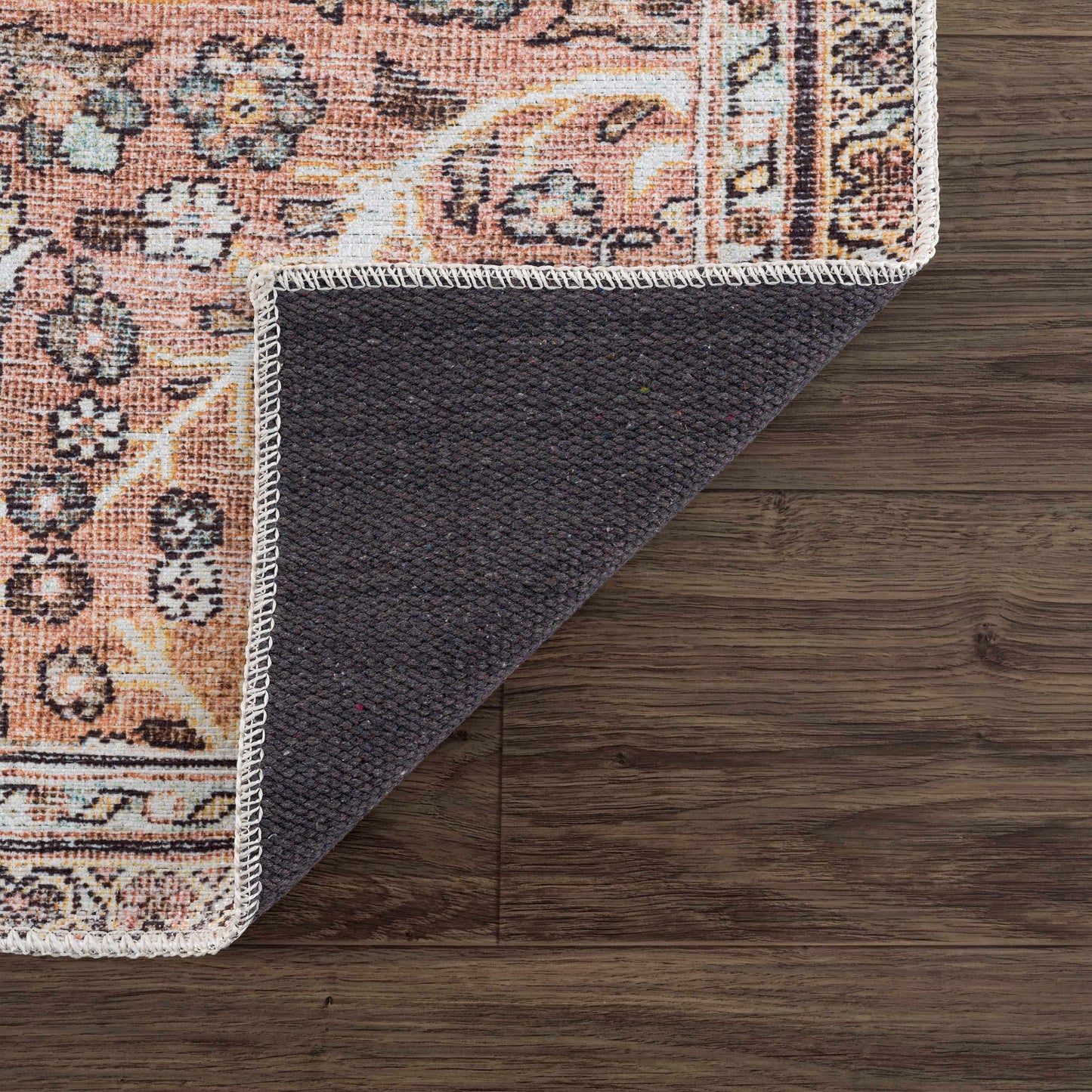 Urpi Rose & Brown Washable Area Rug - Clearance