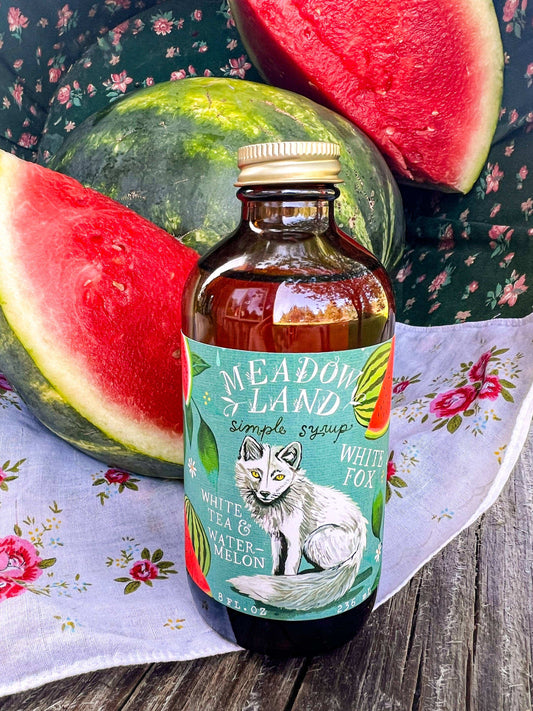 White Fox Simple Syrup - White Tea and Watermelon - Meadowland Syrup