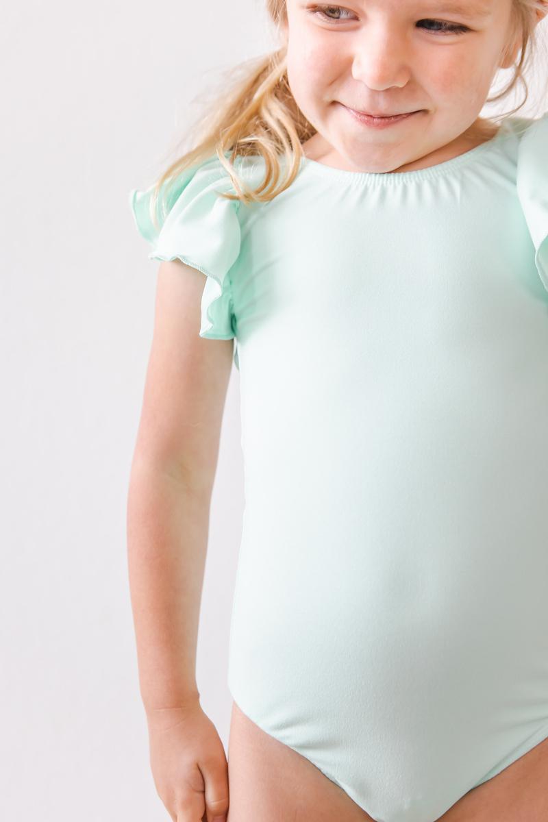 Pastel Green S/S Flutter Sleeve Leotard