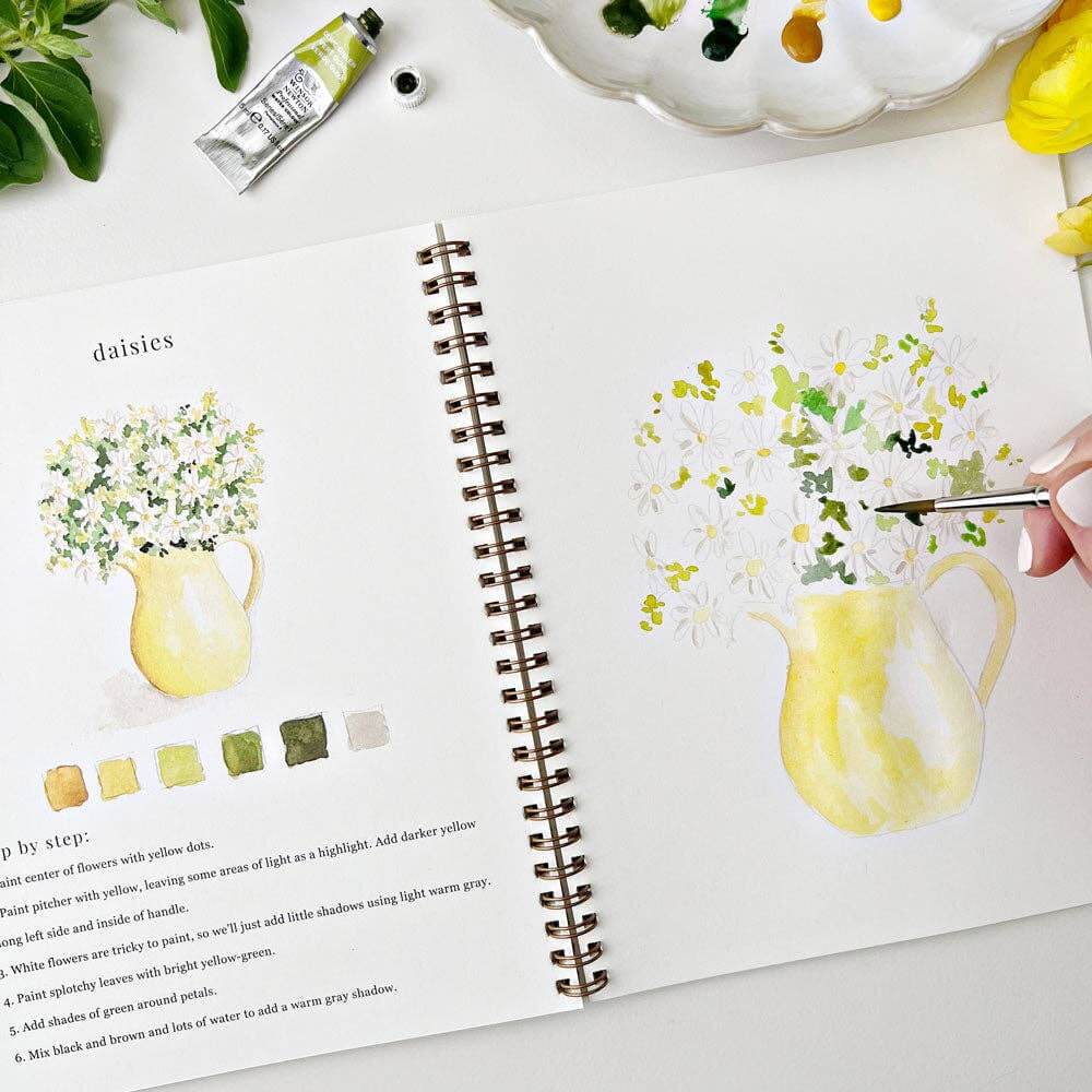 Flowers Watercolor Painting Workbook