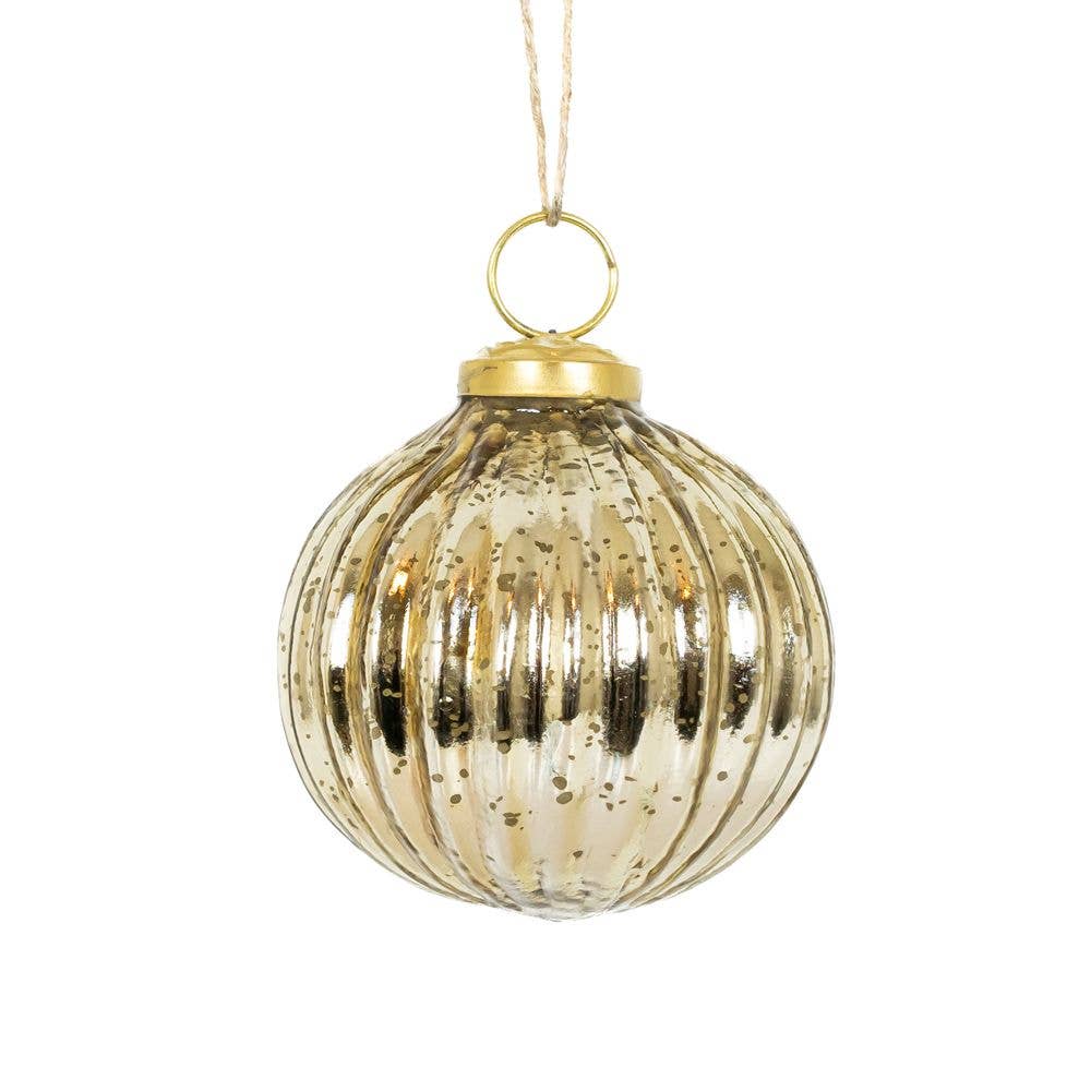 Gold Glass Christmas Ornaments - Each - Devanie At Home (Formerly Adams & Co.)