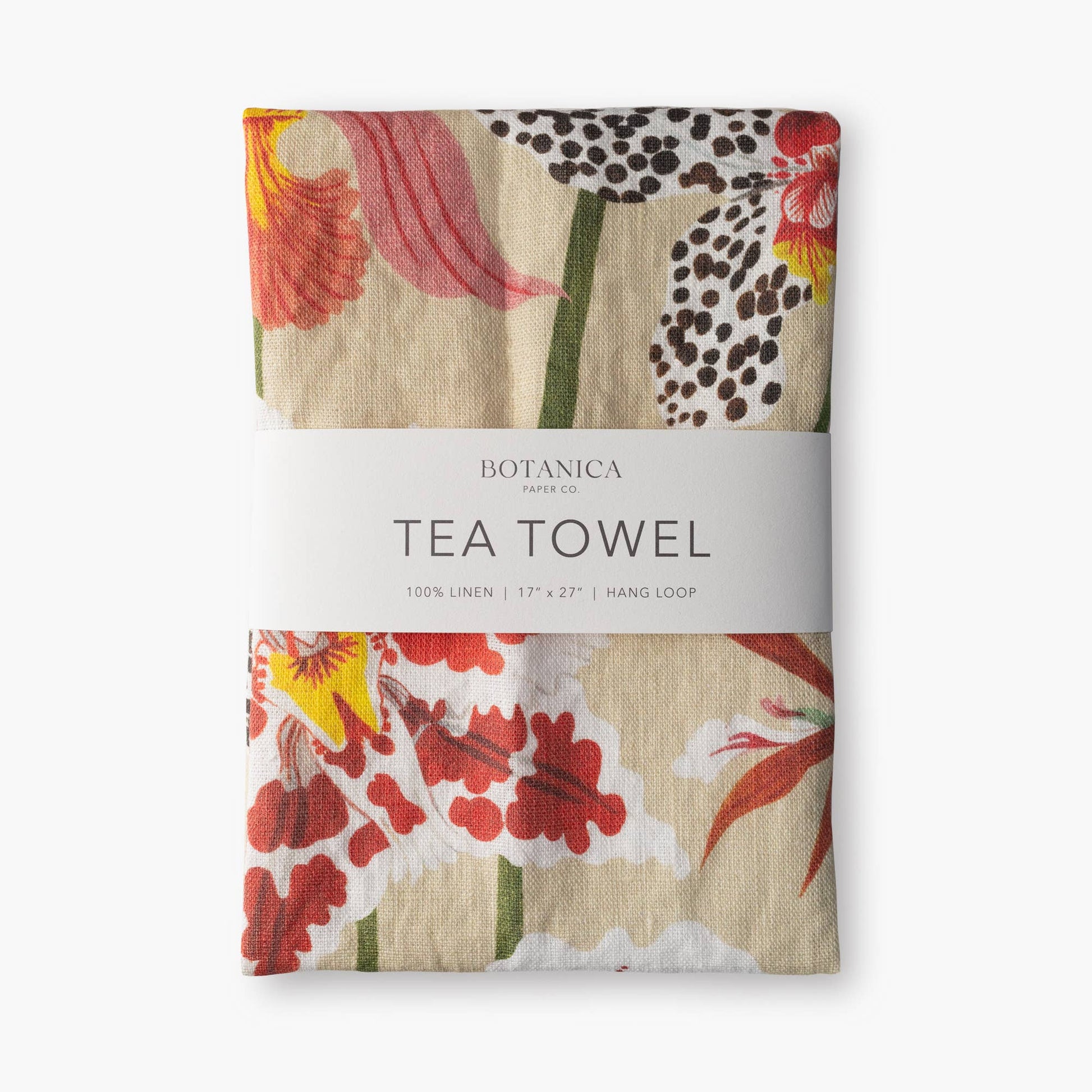 Luxury Tea Towel - Orchids - 100% Linen - Botanica Paper Co.