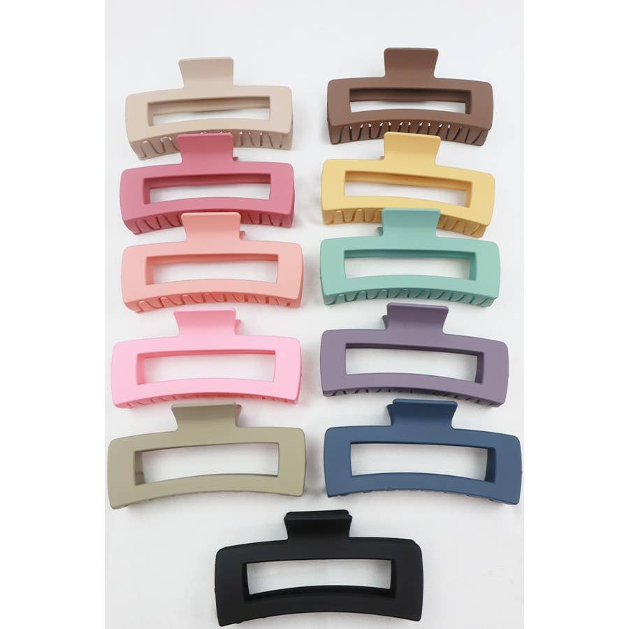 Extra Large Matte Rectangle Claw Hair Clip - Love and Repeat