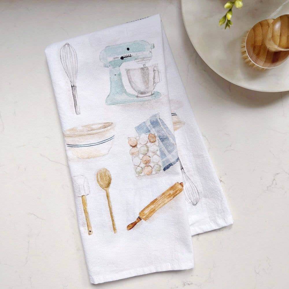 Kitchen Towel with Watercolor Baking