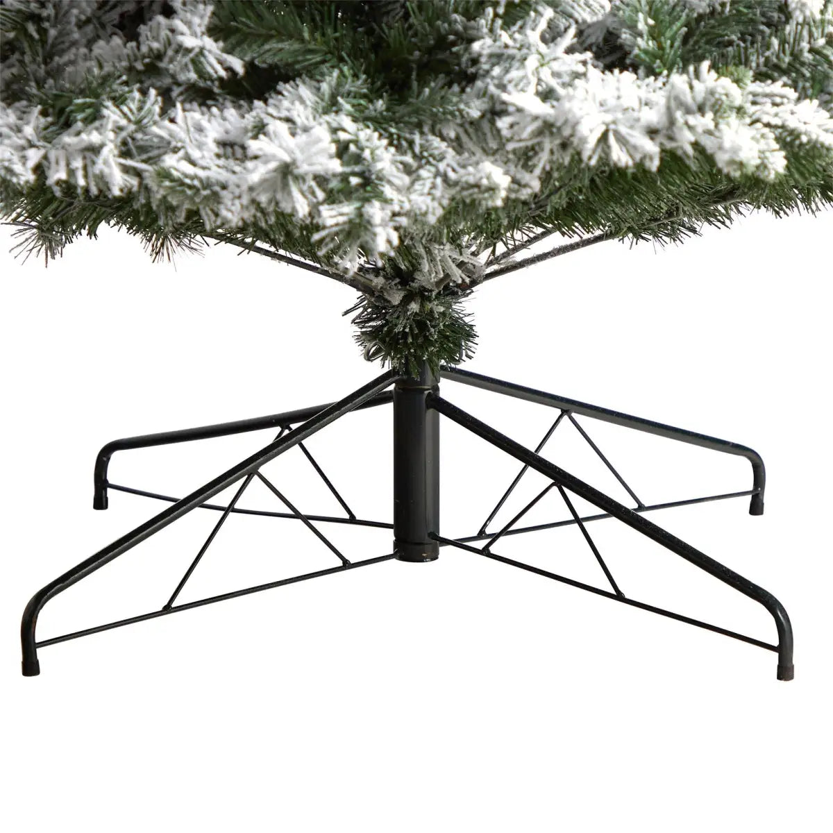9’ Flocked Vermont Mixed Pine Christmas Tree with 650 LED Lights and 1960 Bendable Branches - Nearly Natural