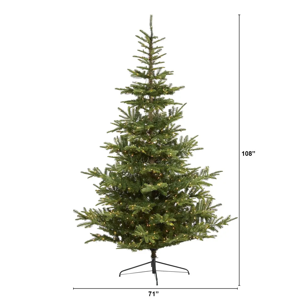 9’ Layered Washington Spruce Artificial Christmas Tree with 750 Clear LED Lights and 2055 Bendable Branches - Green