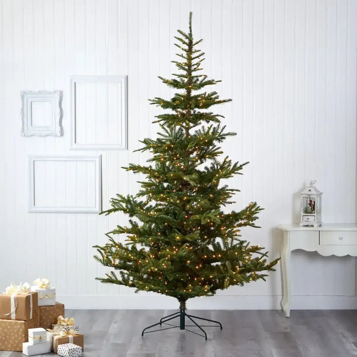 9’ Layered Washington Spruce Artificial Christmas Tree with 750 Clear LED Lights and 2055 Bendable Branches - Green