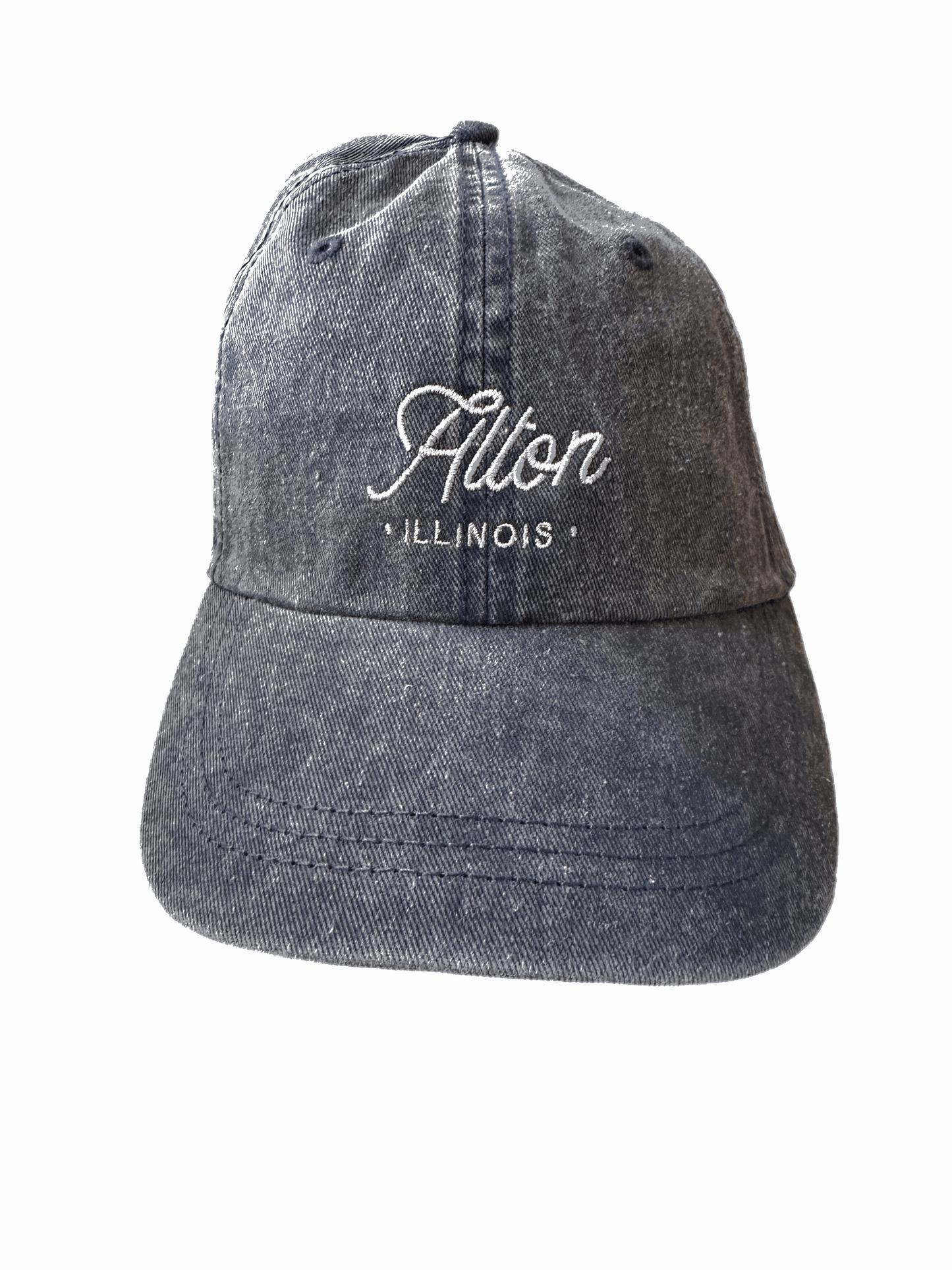 Alton Illinois Script Baseball Hat - Deep Blue - Ruff House Print Shop