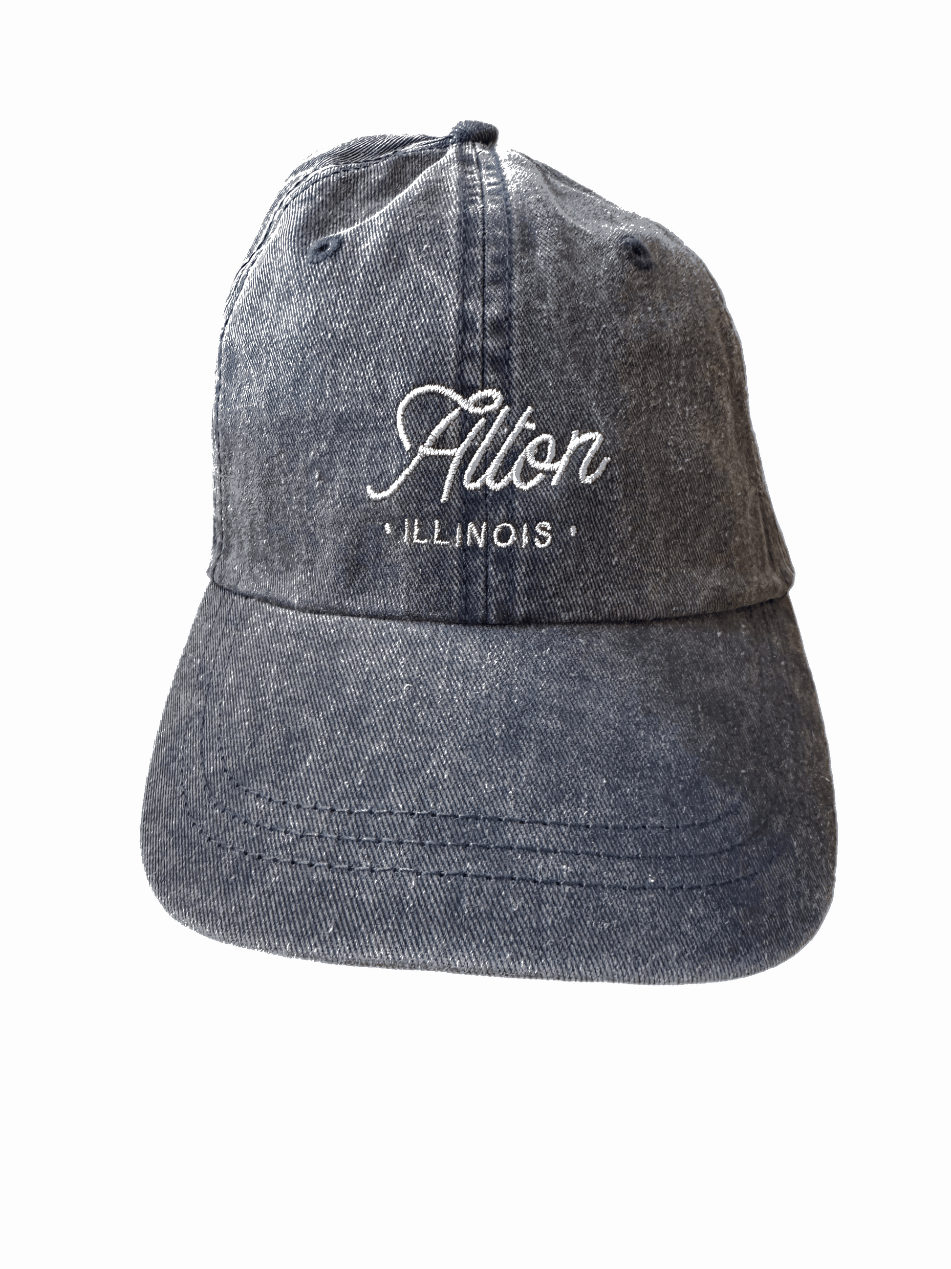 Alton Illinois Script Baseball Hat - Deep Blue - Ruff House Print Shop