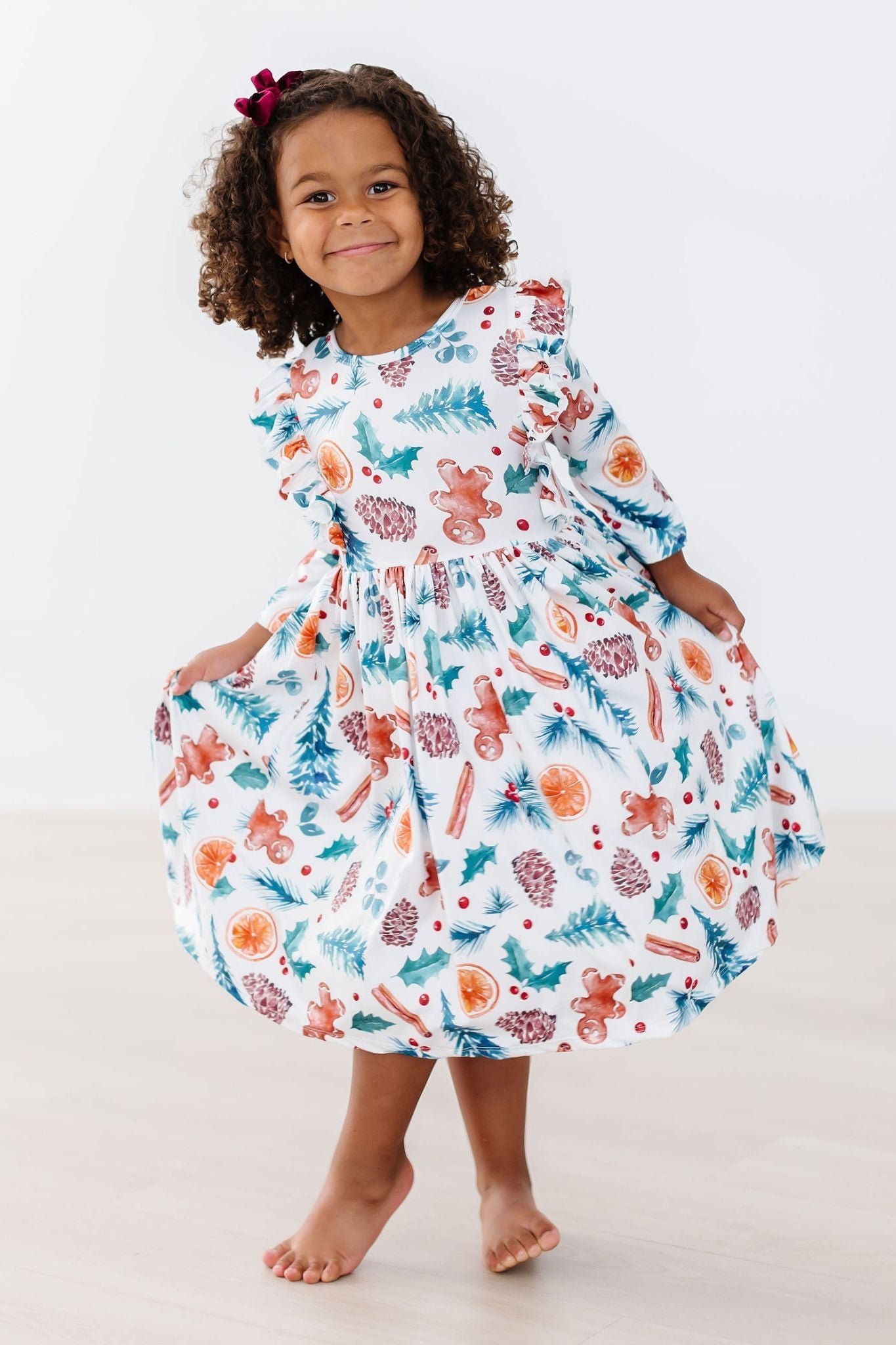 Classic Christmas Ruffle Twirl Dress - Mila & Rose ®