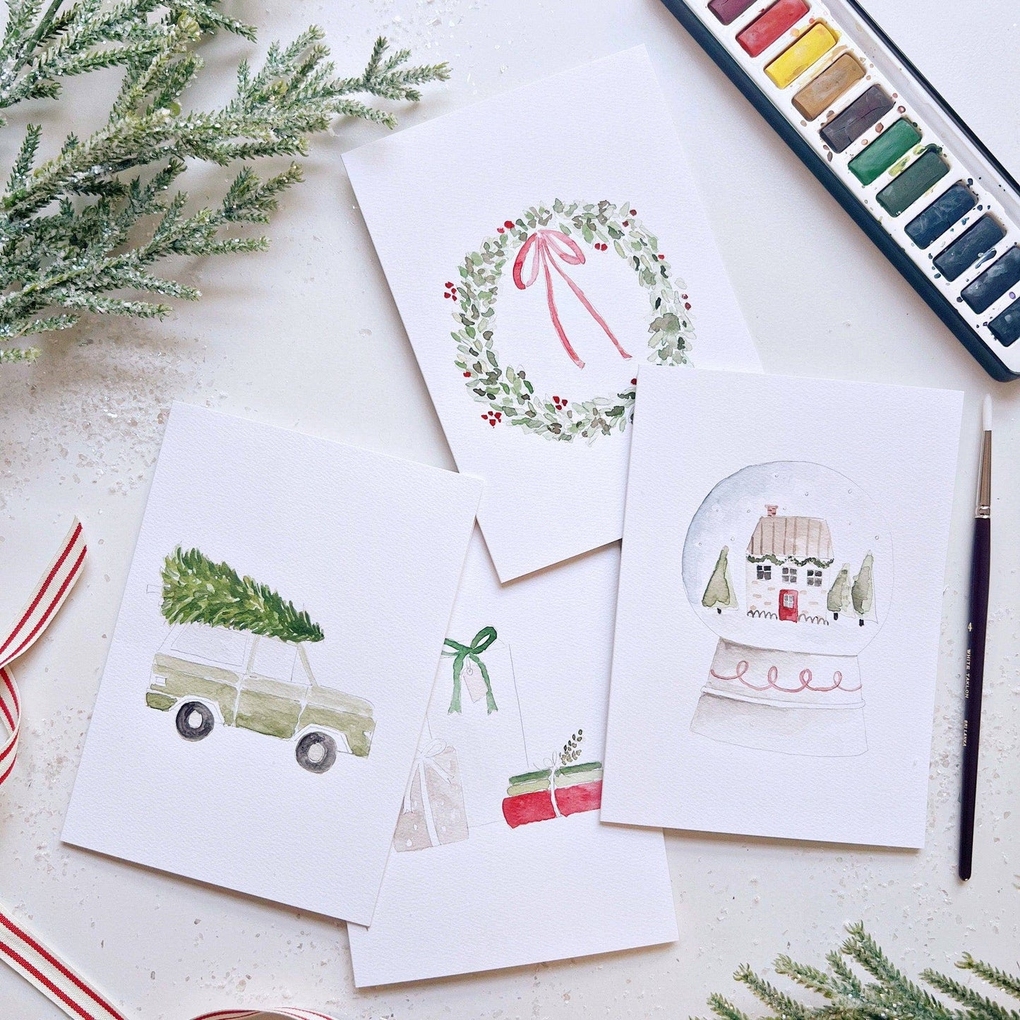 Paintable Notecards - Christmas Cheer