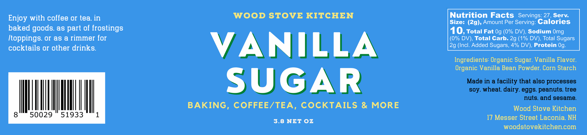 Vanilla Sugar in Jar - Wood Stove Kitchen