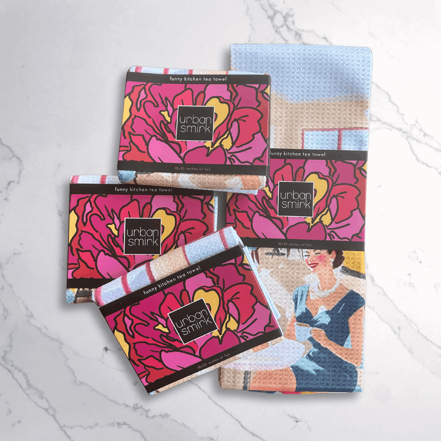 Funny Vintage Floral Kitchen Towel - Parenting - More Caffeine - Urban Smirk