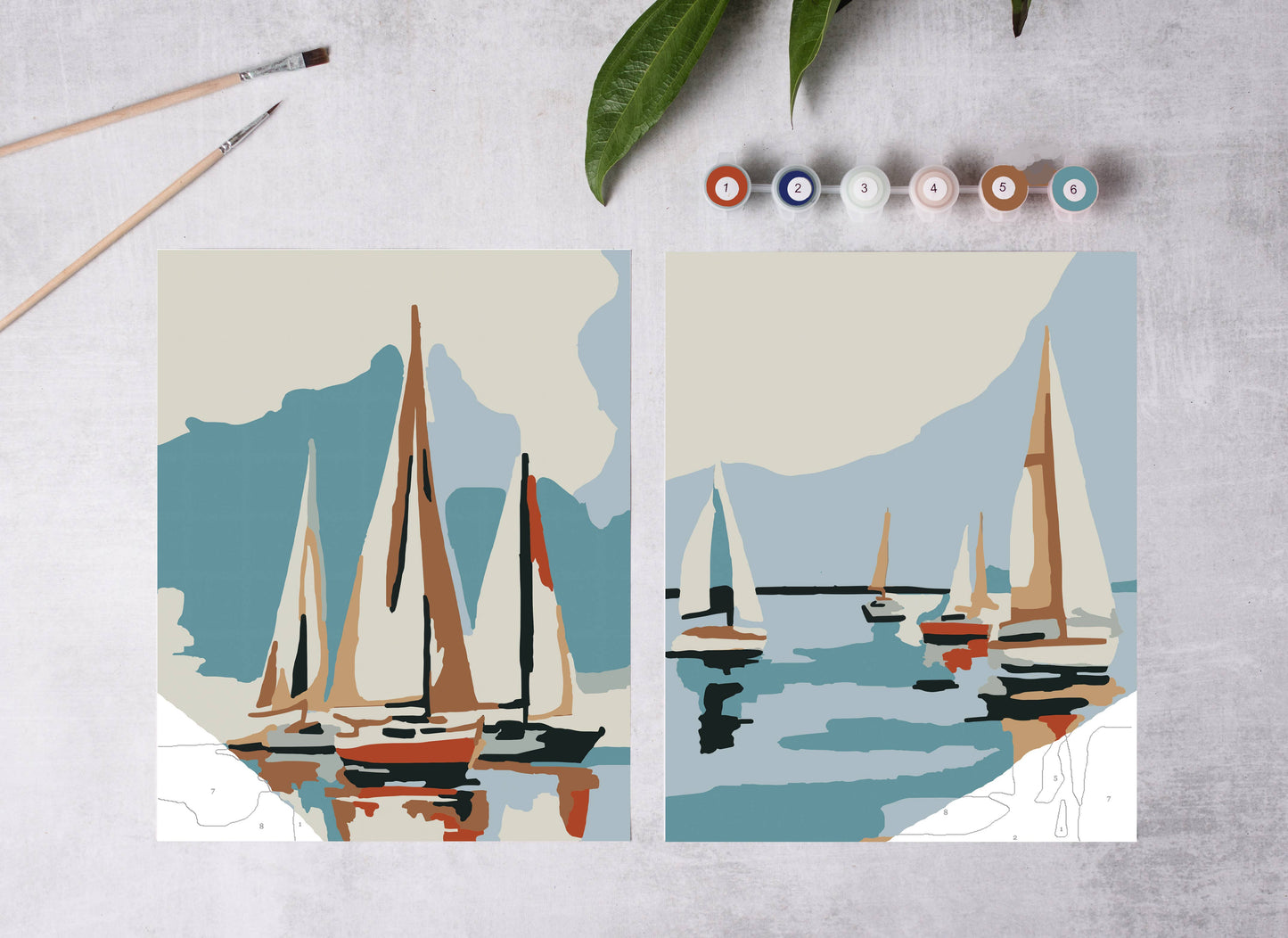 Paint-By-Number Kit - Sailboats at Sea