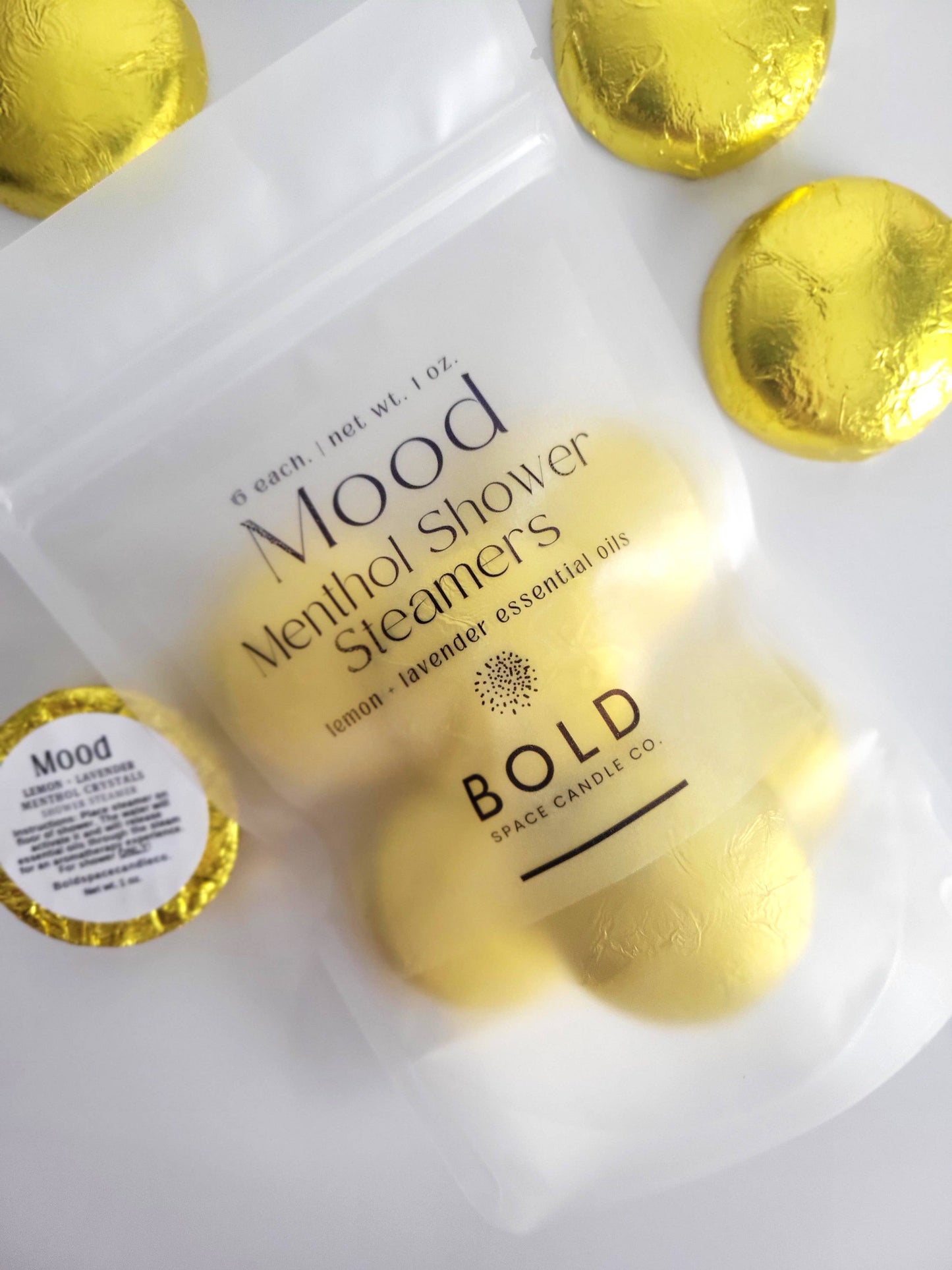 Shower Steamers – Mood - Lemon + Lavender - 6 pack - Bold Space Candle Co.