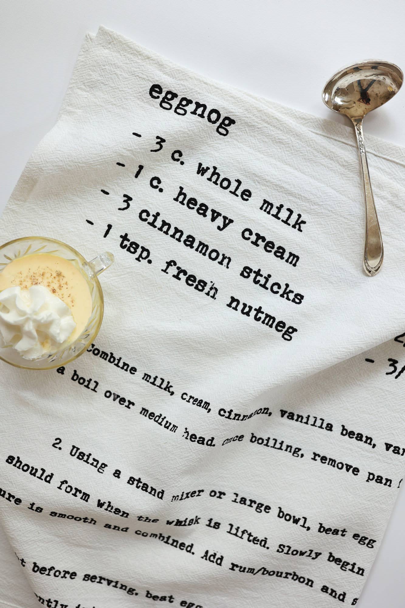 Eggnog Family Recipe Tea Towel