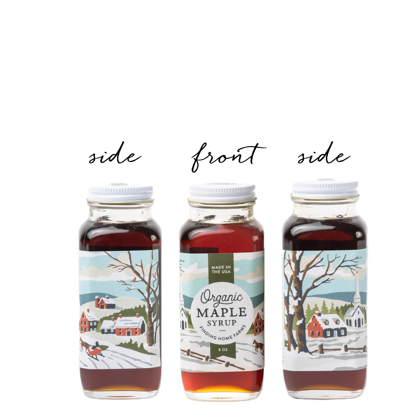 Maple Syrup 8oz for Christmas Holiday, assorted patterns