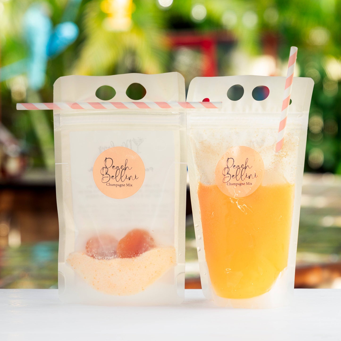 Slush Cocktail Pouches - Cocktails or Mocktails - Peach Bellini