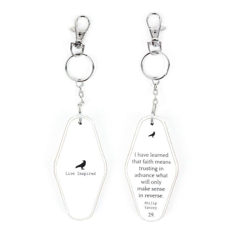 "Faith is Trust in Advance" Quote Wood Keychain