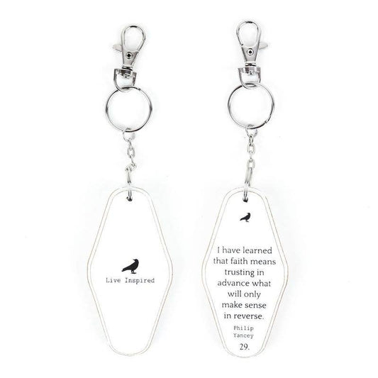 "Faith is Trust in Advance" Quote Wood Keychain