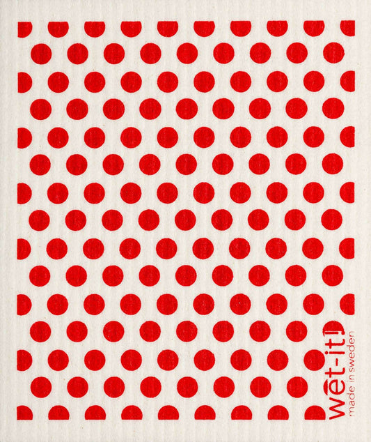 Swedish Dish Cloth - Red Dots - Wet-it!