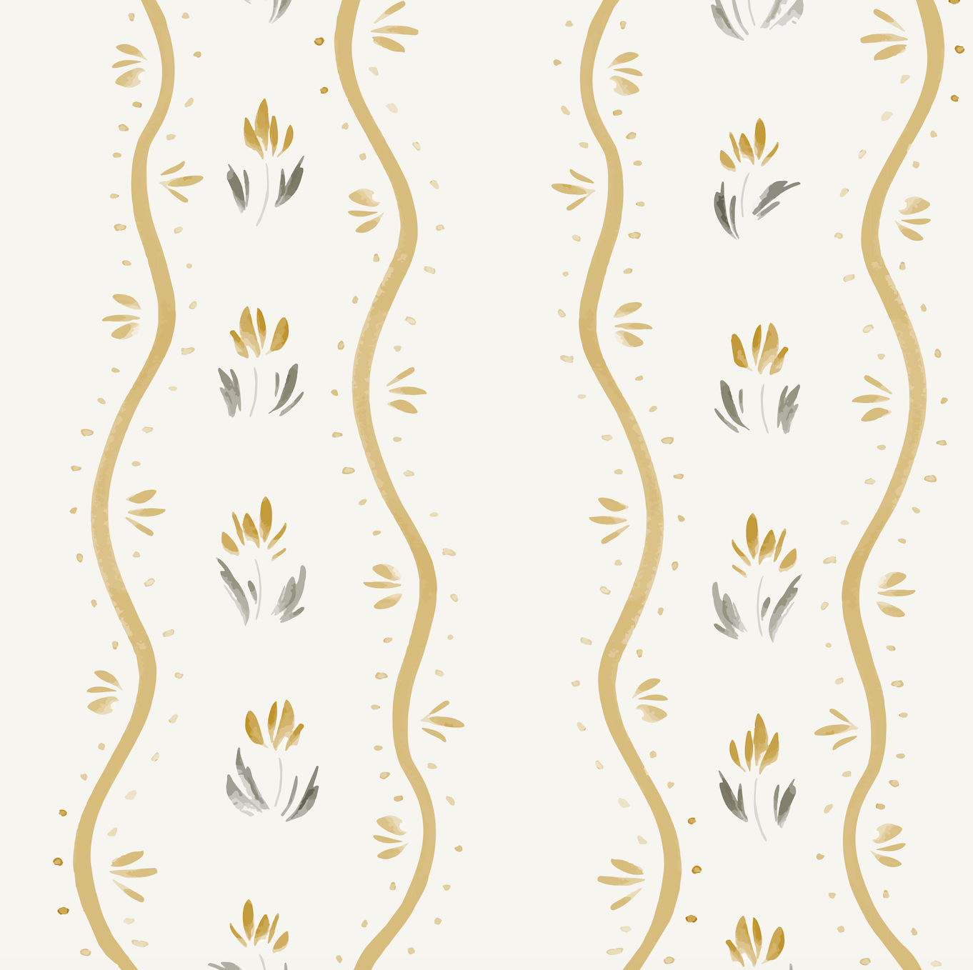 Annabelle Cottage Wallpaper by Melissa Johnson - Sample 1 foot by 1 foot / Marigold - Loomwell Home Goods