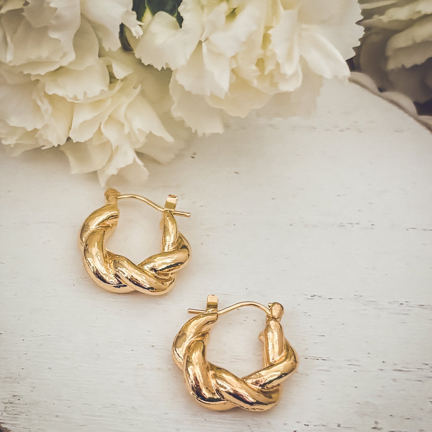 Beautiful Chunky Gold Twist Earrings