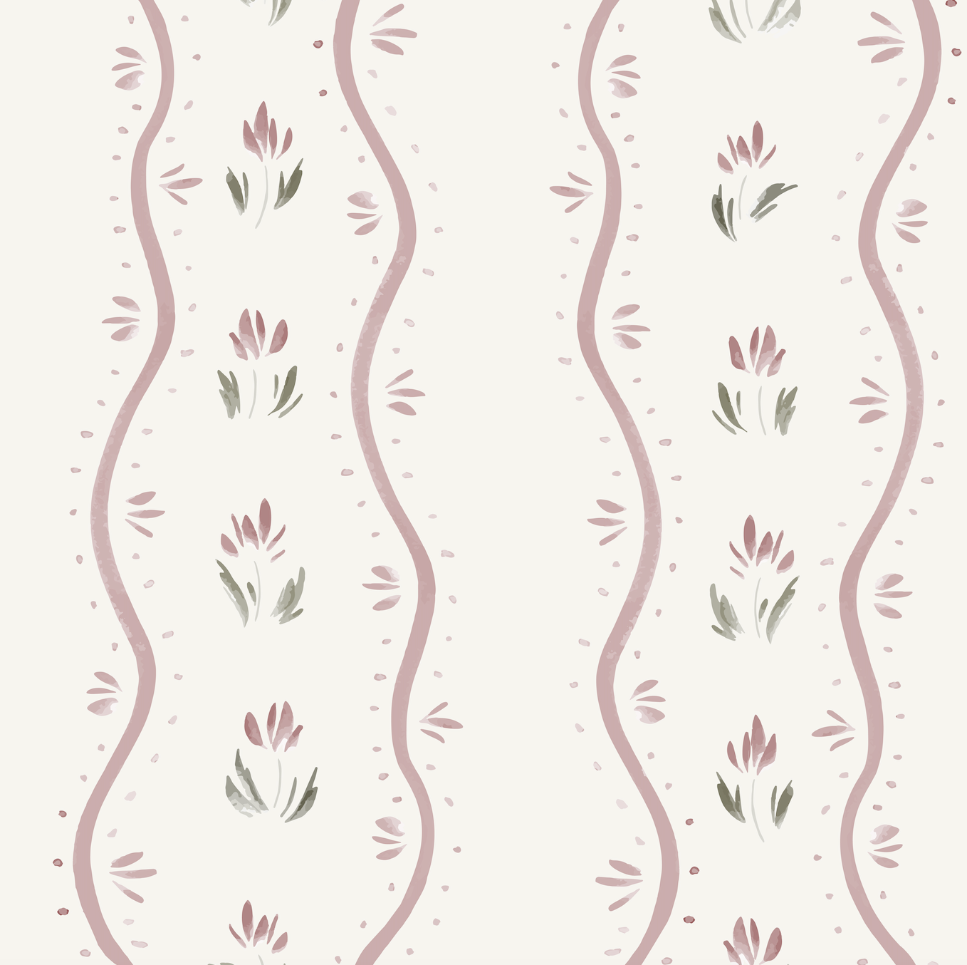 Annabelle Cottage Wallpaper by Melissa Johnson - Sample 1 foot by 1 foot / Mauve - Loomwell Home Goods