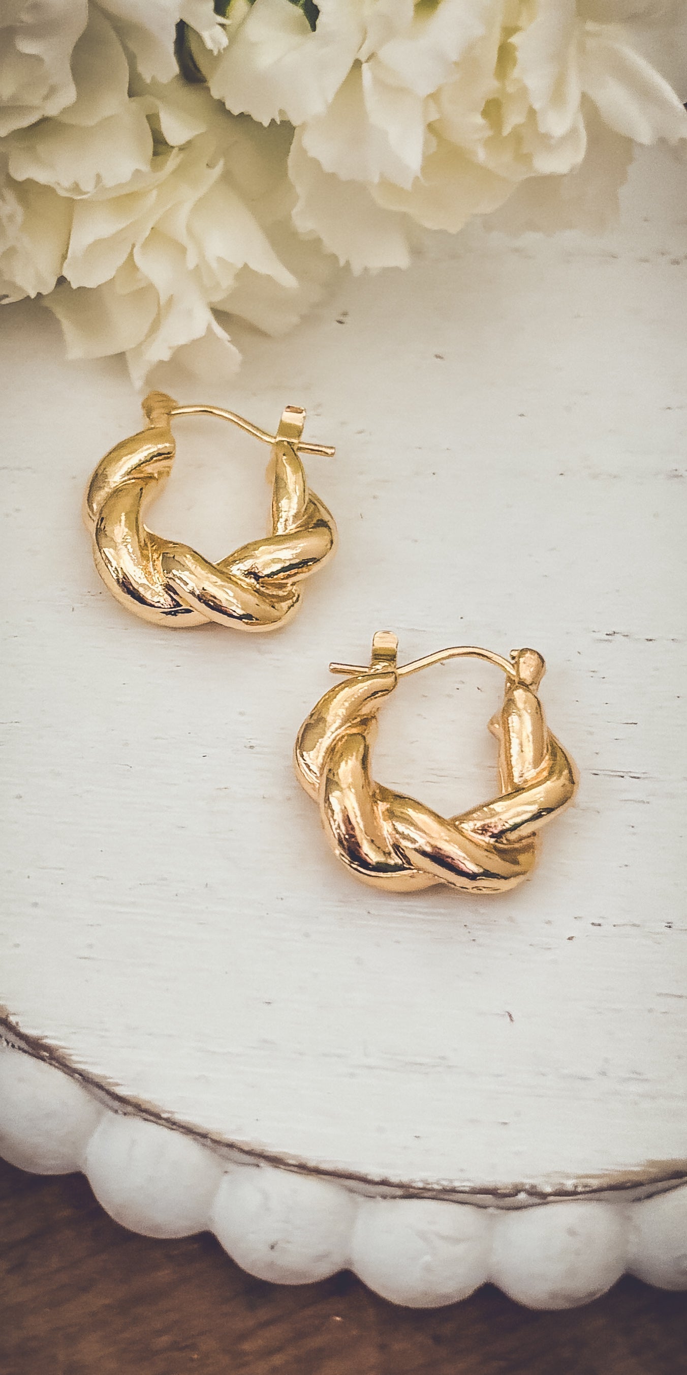 Beautiful Chunky Gold Twist Earrings