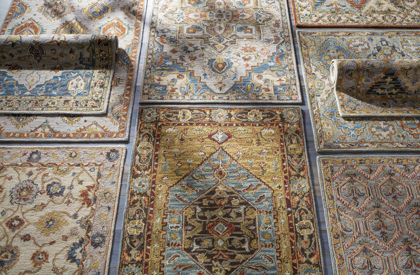 Beige and Gray Traditional Wool Area Rug - Boutique Rugs