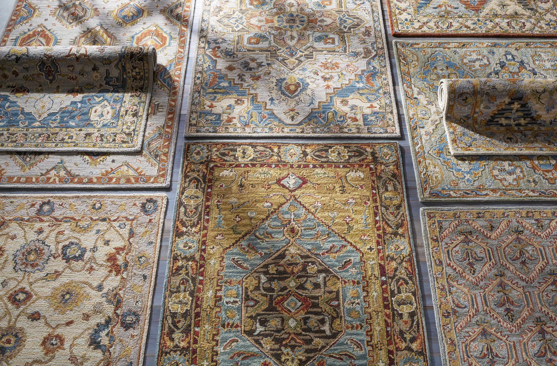 Beige and Gray Traditional Wool Area Rug - Boutique Rugs