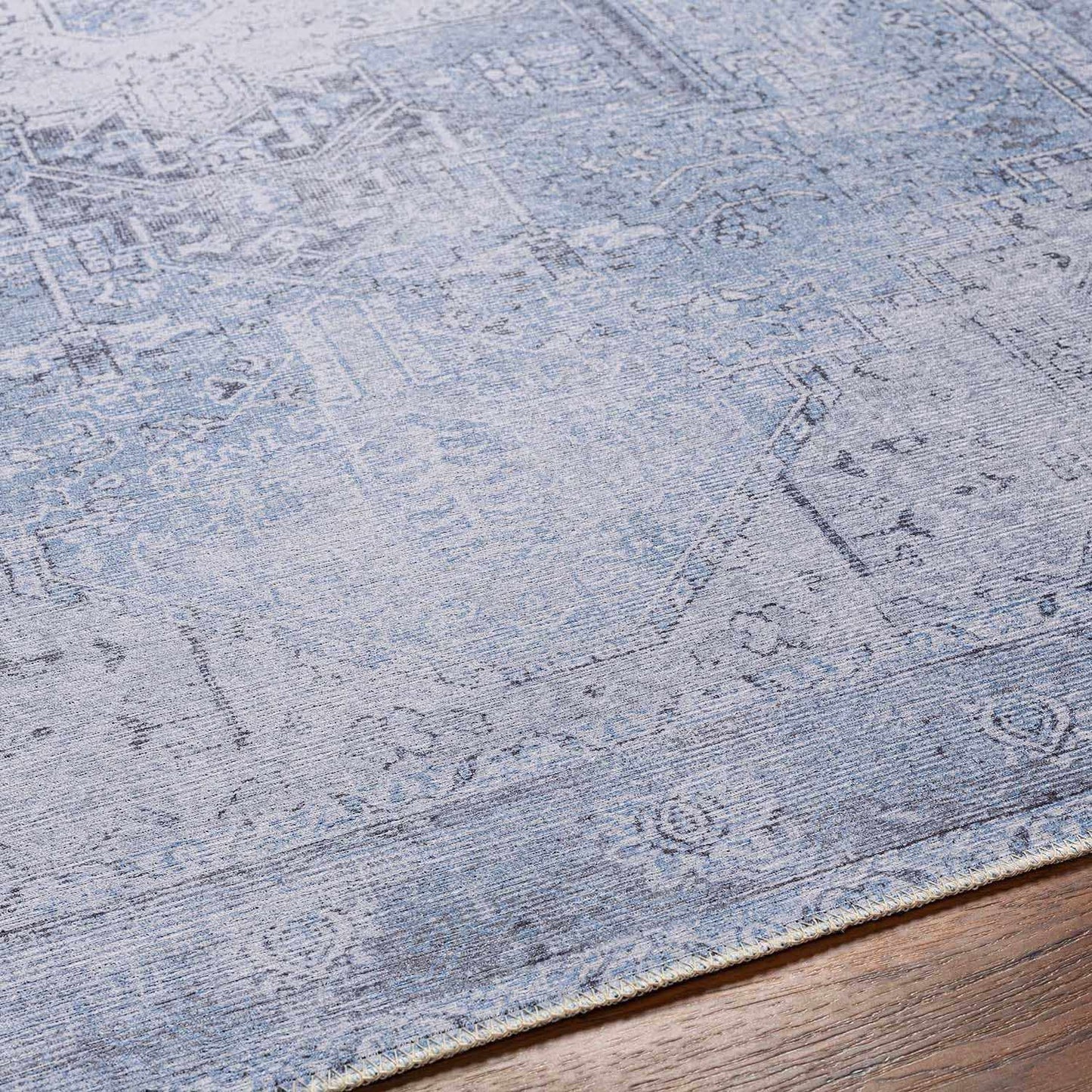 Ice Blue Nisa Washable Rug - Clearance
