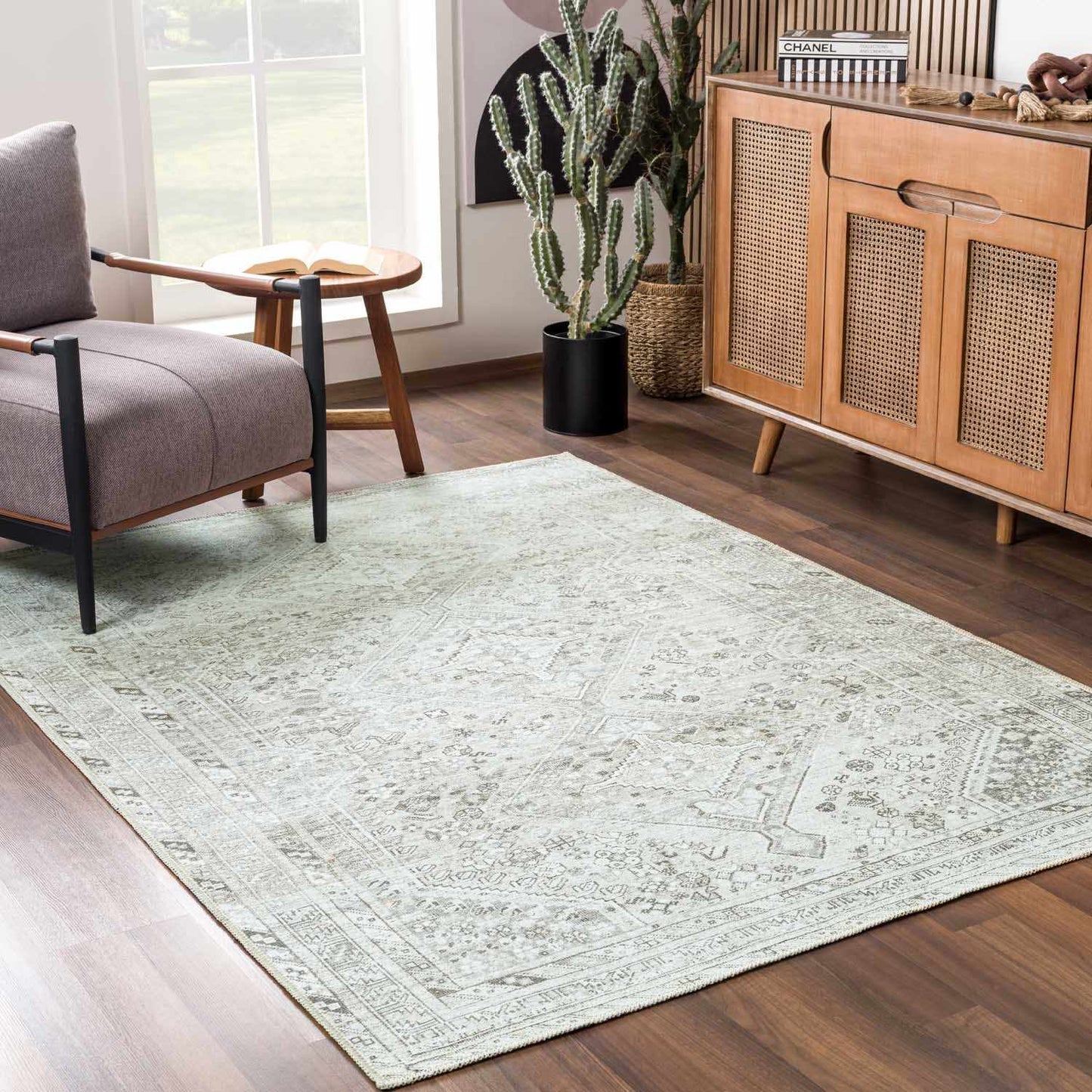 Barny Cream & Sage Washable Rug