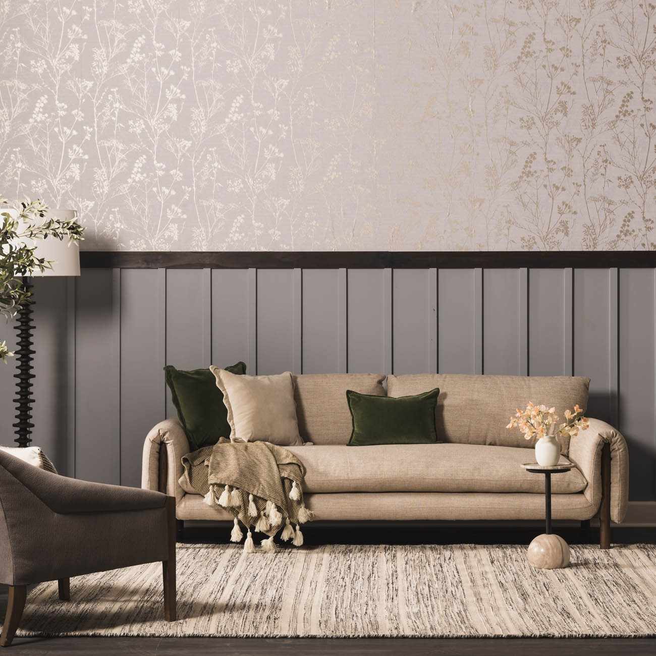 Gray Stripe Wool Area Rug - Boutique Rugs