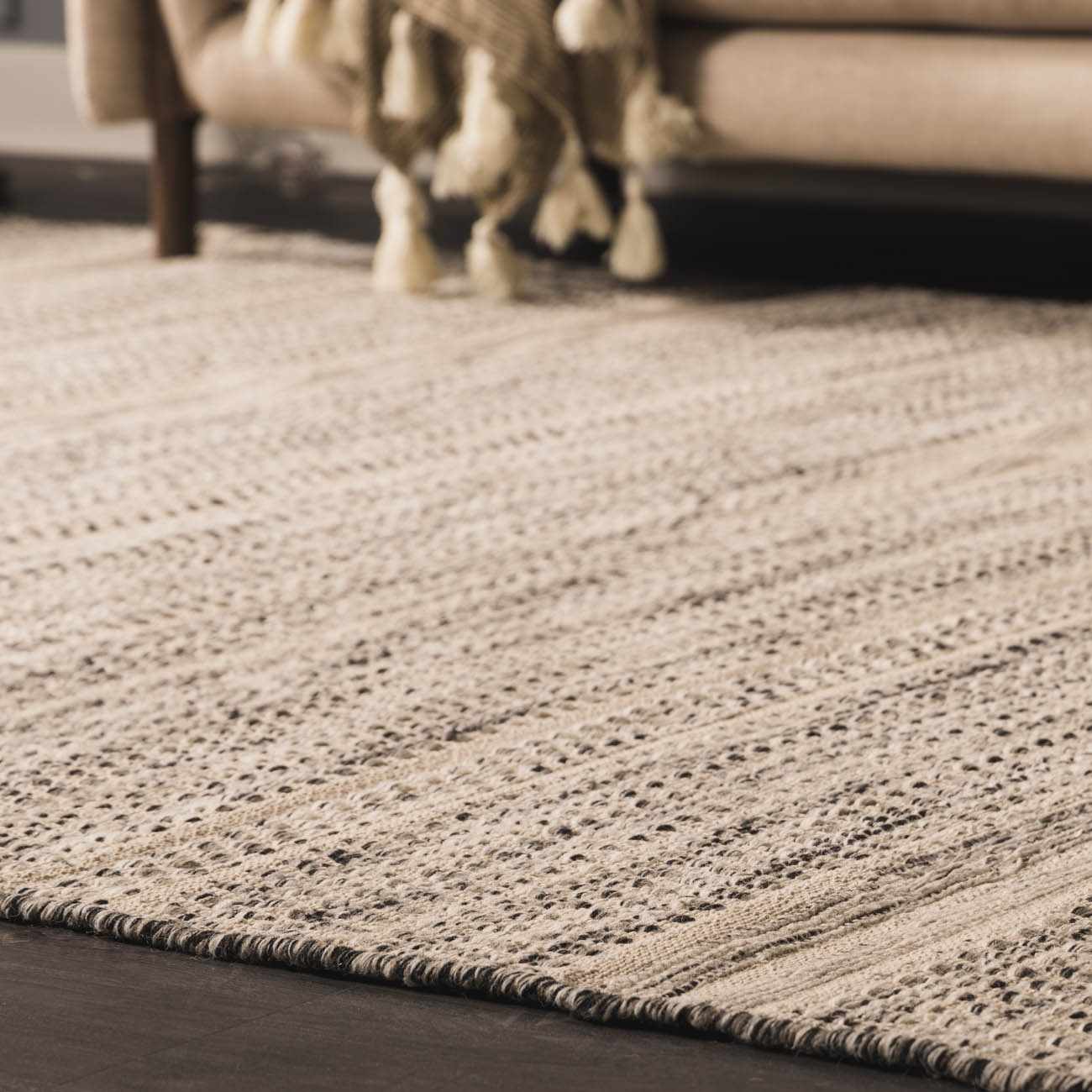 Gray Stripe Wool Area Rug - Boutique Rugs
