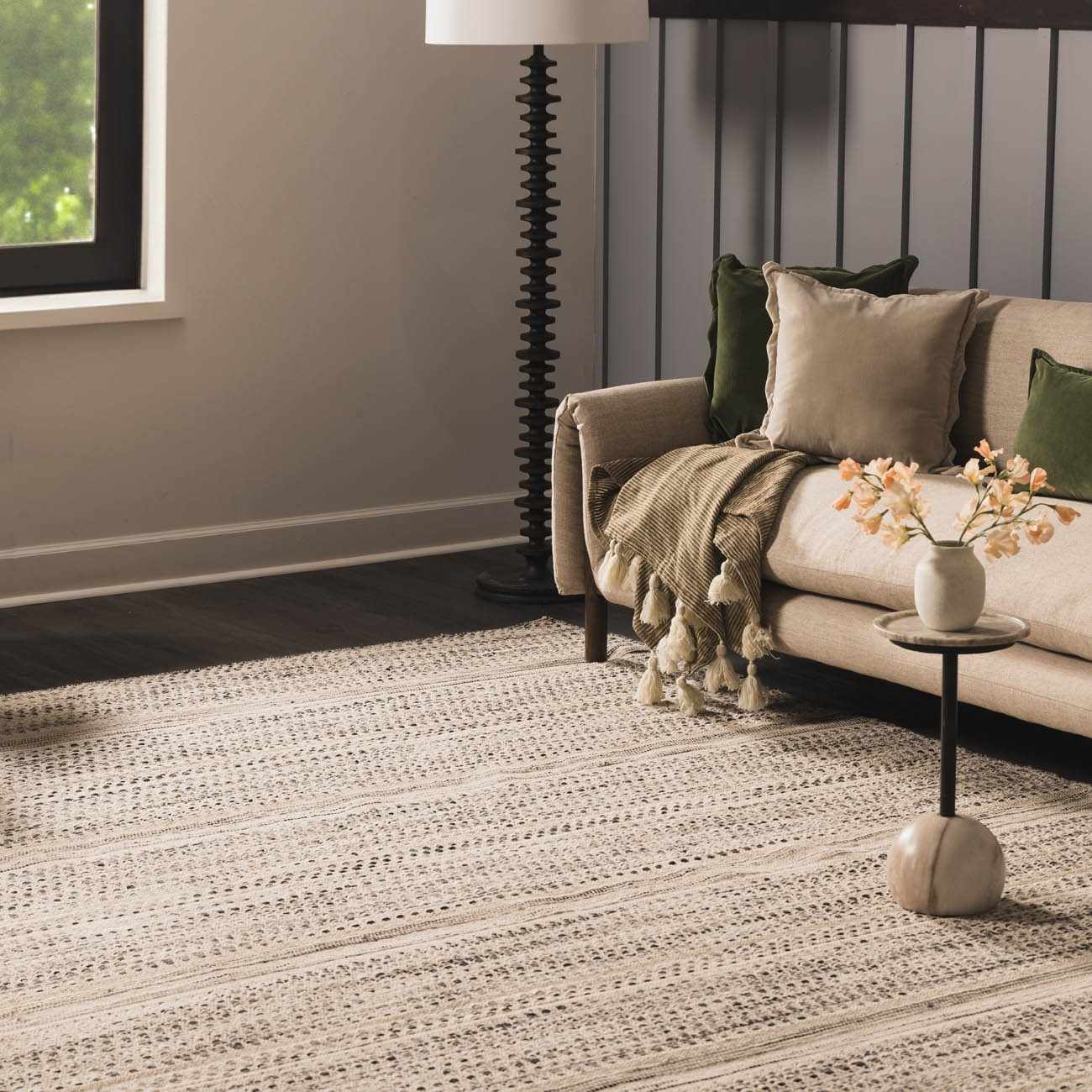 Gray Stripe Wool Area Rug - Boutique Rugs