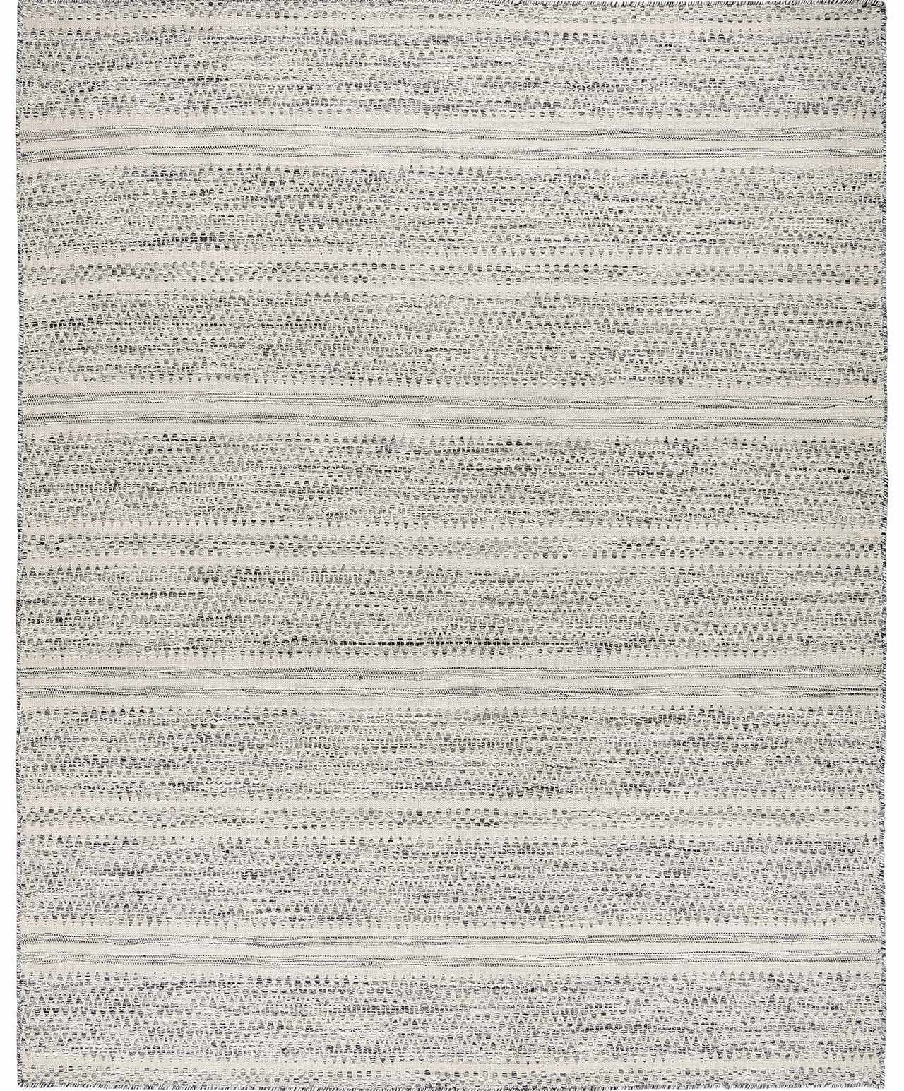 Gray Stripe Wool Area Rug - 5’ x 7’6’’ Rectangle - Boutique Rugs