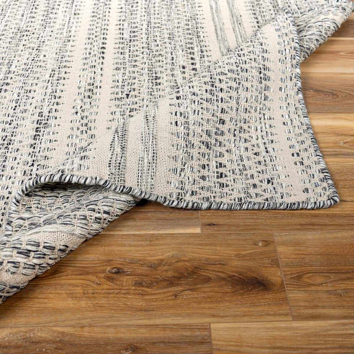 Gray Stripe Wool Area Rug - Boutique Rugs